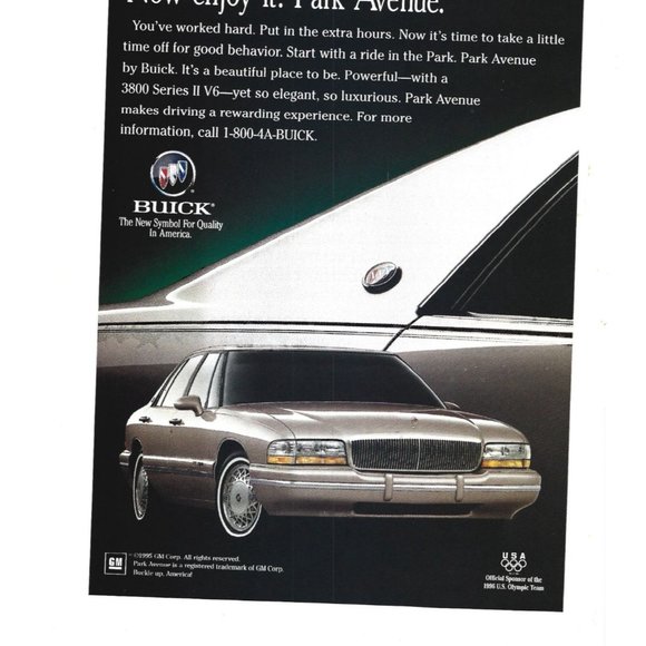 Buick Park Avenue 3800 Series II V6 Car Auto 1990s Vintage Print Ad - Picture 2 of 2
